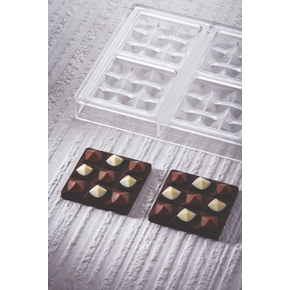 Forma z tritanu do tabliczek czekolady - 6 x 50g, 70x70x14 mm - PC5014FR | PAVONI, Mini Moulin