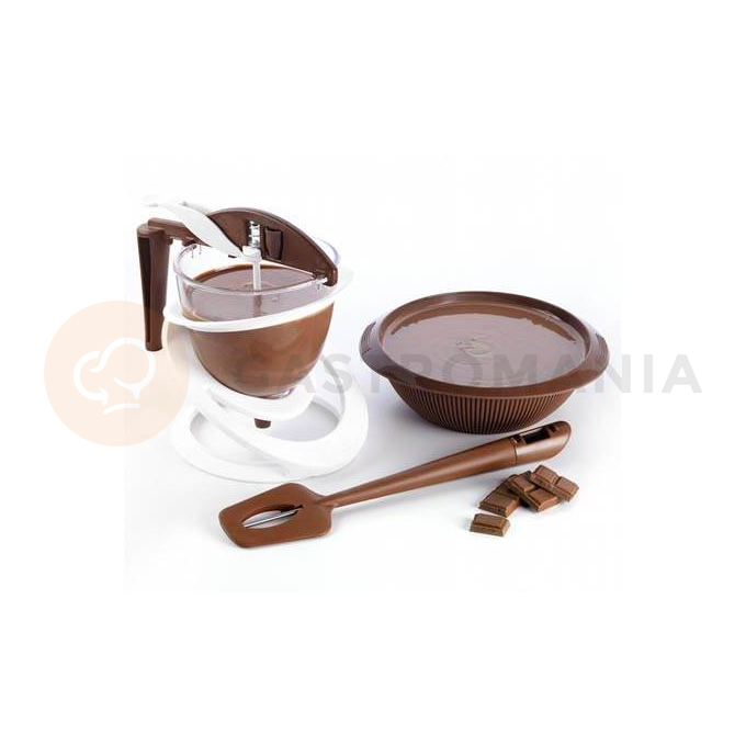 Zestaw do pracy z czekoladą - dozownik 1 l, miska i termometr | SILIKOMART, Kit Choc Colata