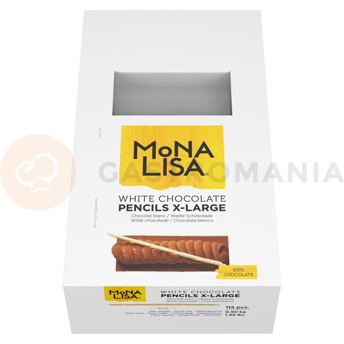 Dekoracja, ołówek XL z białej czekolady 200 mm - 115 szt. | MONA LISA, CHW-PC-19939E0-999