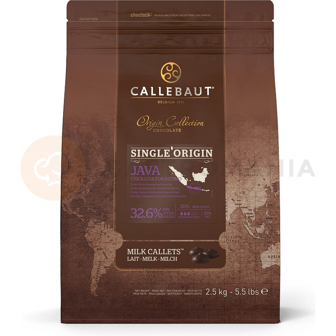 Kuwertura mleczna czekoladowa Java 32,6% Callets&amp;#x2122; 2,5 kg torba | CALLEBAUT, JAVA-E4-U70