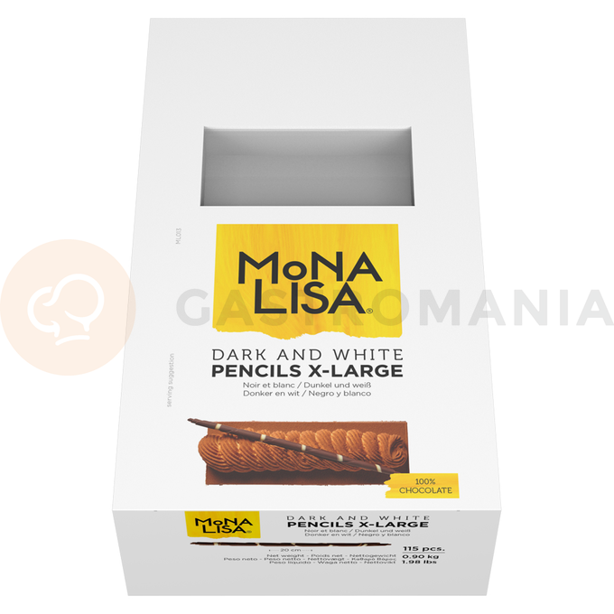 Dekoracja, ołówek XL z ciemnej i białej czekolady 200 mm - 115 szt. | MONA LISA, CHX-PC-19944E0-999