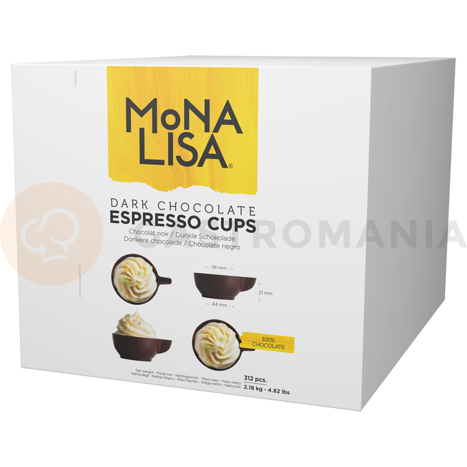 Kubeczki espresso z ciemnej czekolady 21x56x44, 20 ml - 312 szt. | MONA LISA, CHD-CM-19839E0-999