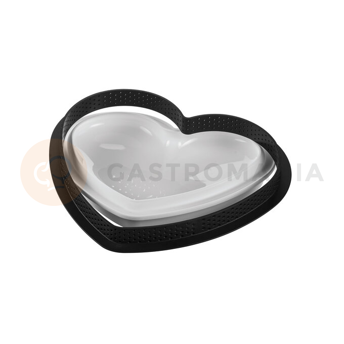 Zestaw do tarty - serce, 205x190 mm, pierścień + forma silikonowa | SILIKOMART, Kit Tarte Ring Amore