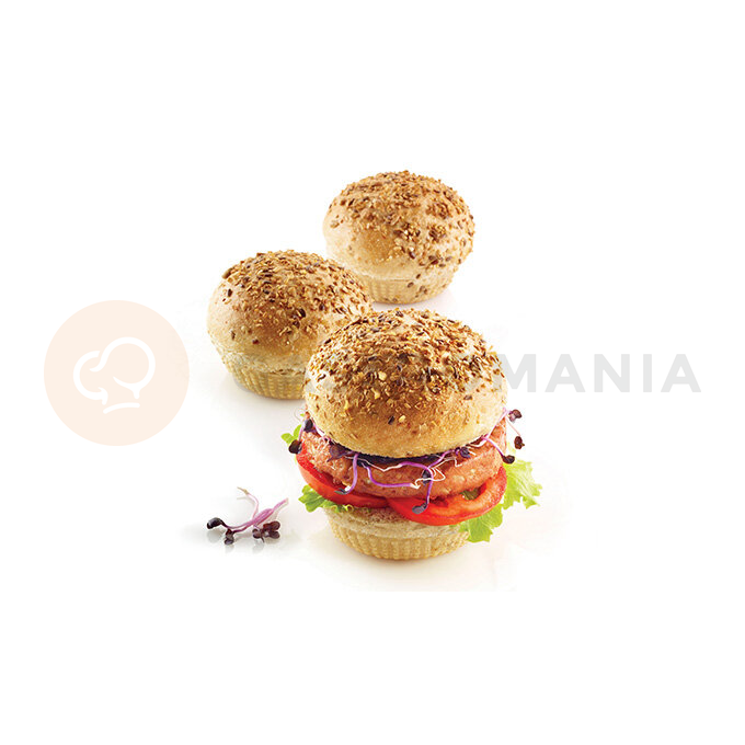 Forma silikonowa do bułek burgerowych 6x 80x20 mm | SILIKOMART, Burger Bread