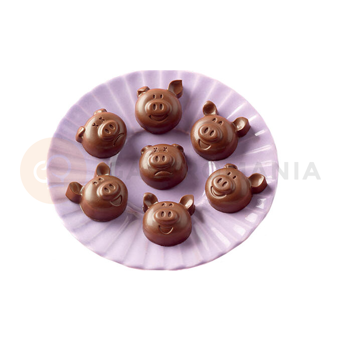 Forma do pralin i czekoladek - świnki, 31x29x15 mm, 6 ml - SCG35 Choco Pigs | SILIKOMART, EasyChoc