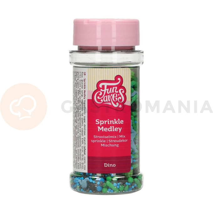 Cukrowa posypka - dinozaury 65 g, mix niebieski, zielony, czarny | FUNCAKES, F51220