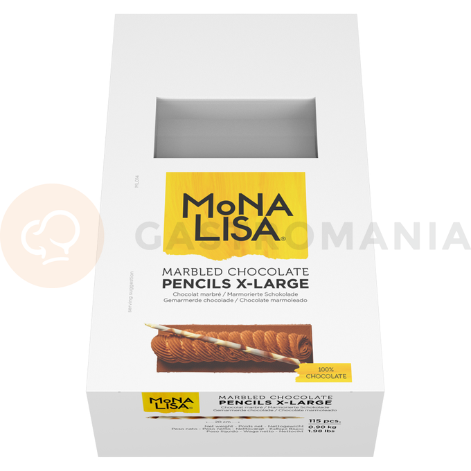 Dekoracja, ołówek XL z marmurkowej czekolady 200 mm - 115 szt. | MONA LISA, CHX-PC-19943E0-999