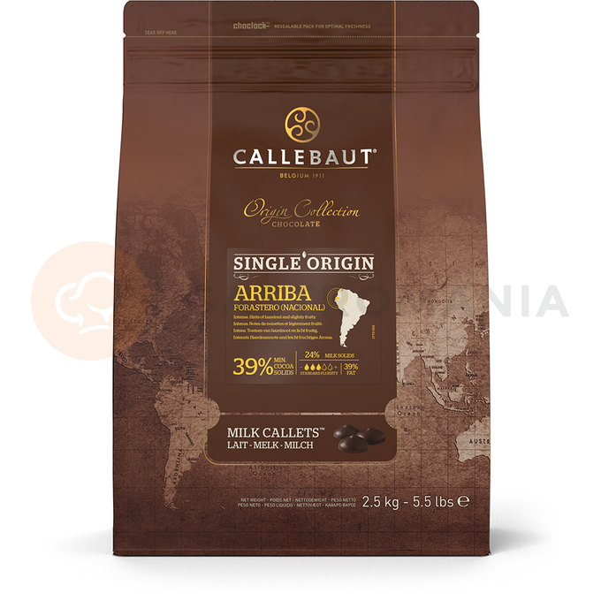 Kuwertura mleczna czekoladowa Arriba 39% Callets&amp;#x2122; 2,5 kg torba | CALLEBAUT, CHM-Q415AR-E4-U70