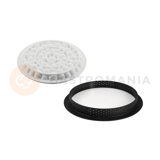 Zestaw do tarty - bąbelki, 190 mm, pierścień + forma silikonowa | SILIKOMART, Kit Tarte Ring Bubble
