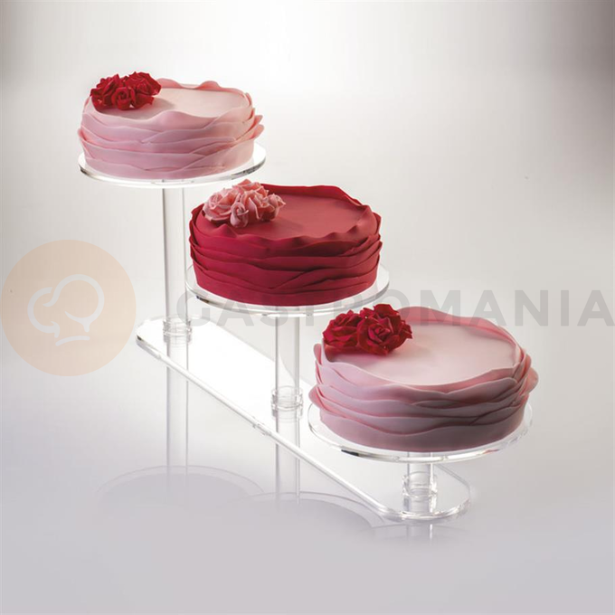 Stojak na tort z plexi 3 półki, wysokość 260 mm, transparentny - 80A1700 | MARTELLATO, Linear