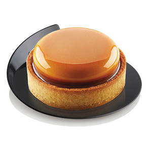Tacka antypoślizgowa do ciast, deserów i monoporcji 8,6 cm, okrągła - czarna, 25 szt. | SILIKOMART, Trays