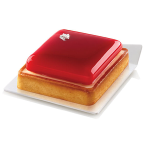 Tacka antypoślizgowa do ciast, deserów i monoporcji 8,5x8,5 cm, kwadratowa - biała, 25 szt. | SILIKOMART, Trays