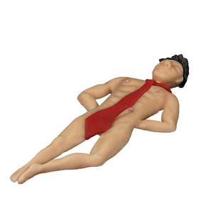 Mężczyzna leżący na plecach w krawacie, figurka z cukru, 18 cm, biały | MAGMART, 18MLK B