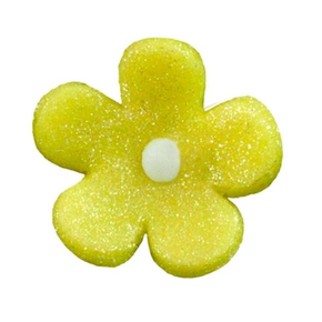 Kwiat mini z cukru 1,5 cm, żółty, komplet 100 szt. | MAGMART, K 062