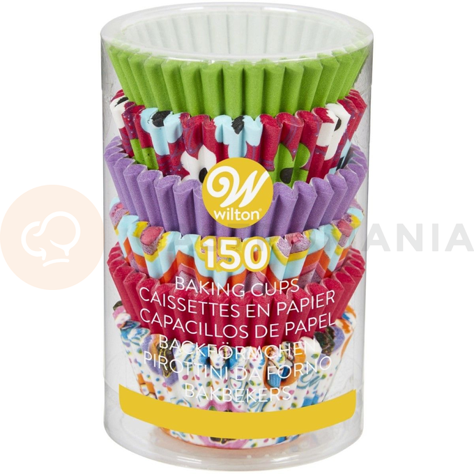 Papilotki do pieczenia mini babeczek lub pralin śr. 3,1 cm, 150 szt. mix kolorów  | WILTON, 05-0-0035