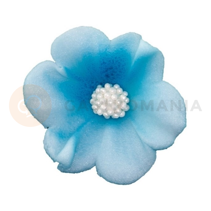 Kwiat mercedes mały z cukru 4 cm, niebieski, komplet 5 szt. | MAGMART, K 010