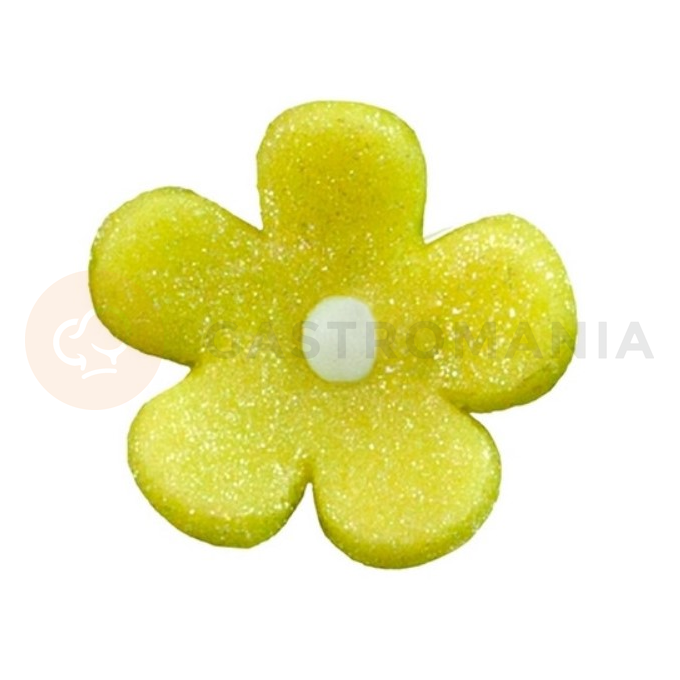 Kwiat mini z cukru 1,5 cm, żółty, komplet 100 szt. | MAGMART, K 062