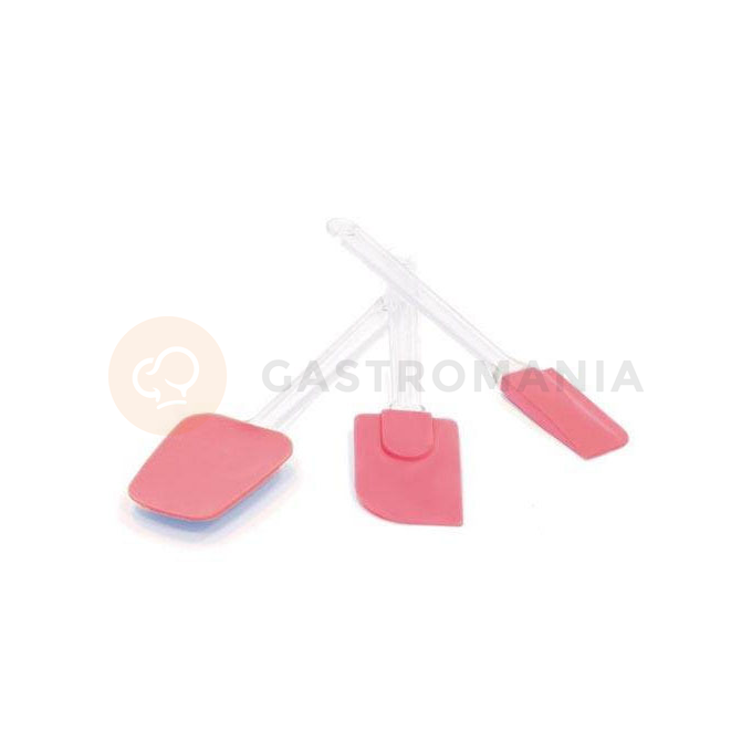 Zestaw 3 szpatuł silikonowych 245, 260, 255 mm, kolor różowy | SILIKOMART, ACC 029 Spatole