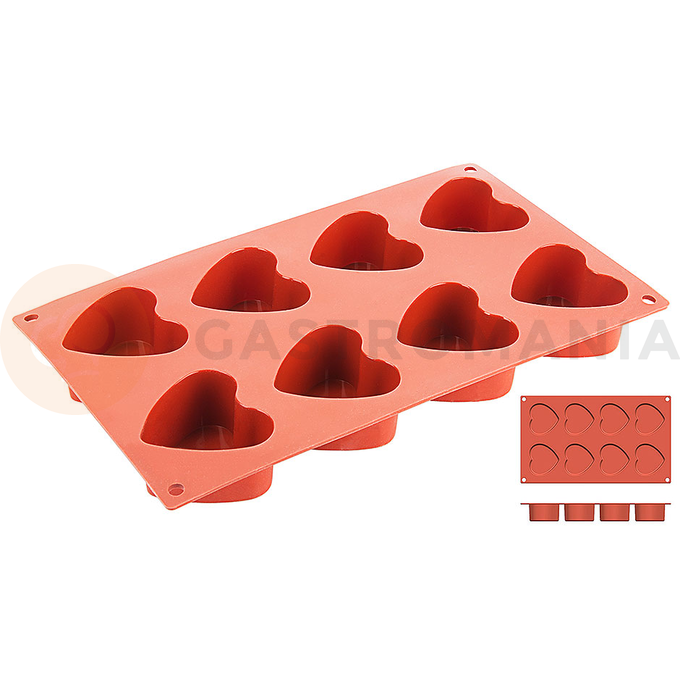 Forma silikonowa do pieczenia, foremki serca  o średnicy 60 mm | CONTACTO, 6648/060