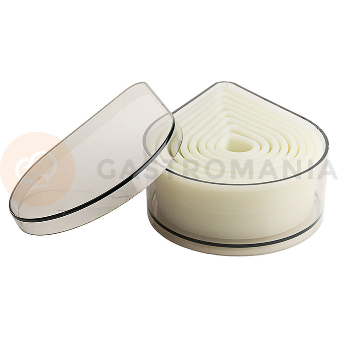 Wycinarki do ciasta 8 sztuk, kropla 15 x 22 - 90 x 120 mm | CONTACTO, 1229/008