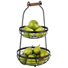 Koszyk metalowy, dwupoziomowy na owoce, średnica 22 i 26 cm | APS, 30335