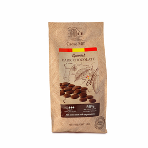 Hiszpańska ciemna czekolada 56%, 1 kg - dropsy, torba | NATRA CACAO, Dark