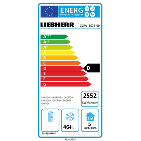 Szafa mroźnicza GN 2/1 z dynamicznym chłodzeniem, wnętrzem ze stali szlachetnej i dzielonymi drzwiami, 596 l, 700x838x2120 mm | LIEBHERR, GGPv 6577 ProfiLine