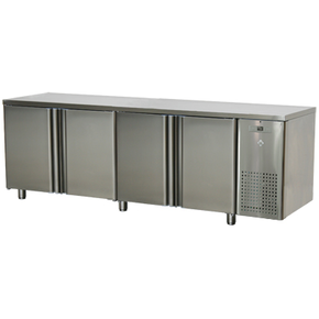 Stół chłodniczy czterodrzwiowy z rantem 2380x700x850 mm, 0,43 kW | RM GASTRO, SCH - 4D/N