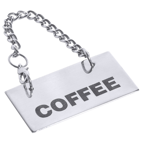 Oznakowanie COFFEE wykonane ze stali nierdzewnej na łańcuszku | CONTACTO, 7229/101