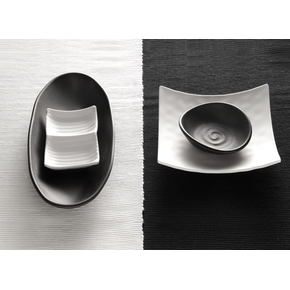 Miska z melaminy, imitacja kamionki - czarna o średnicy 11,5x4 cm | APS, Zen