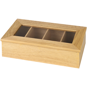 Dyspenser drewniany na herbatę, jasne drewno, bez napisu 33,5x20x9 cm | APS, 11576