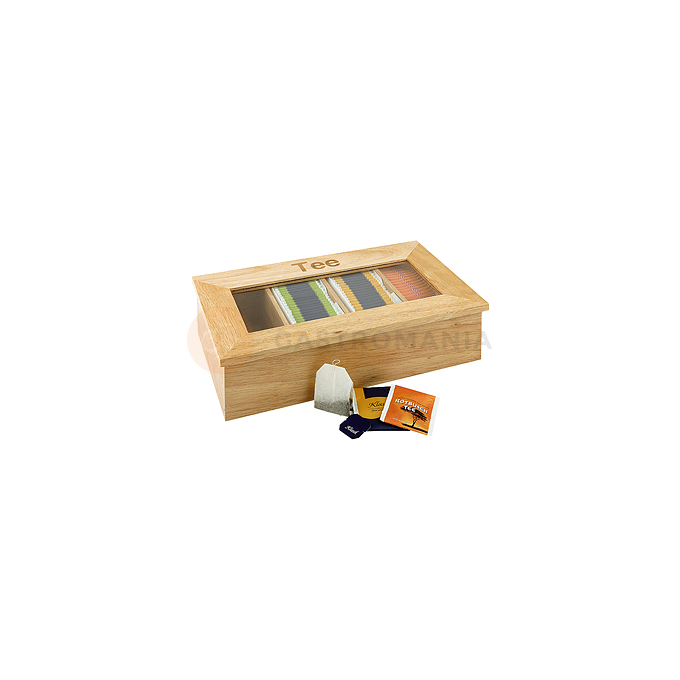 Dyspenser drewniany na herbatę, jasne drewno 33,5x20x9 cm | APS, 11575