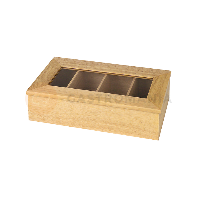 Dyspenser drewniany na herbatę, jasne drewno, bez napisu 33,5x20x9 cm | APS, 11576