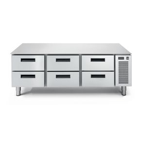 Podstawa chłodnicza 6-szufladowa, blat z rantem, 1600x685x613 mm | RM GASTRO, LS 703 TN/I 2C