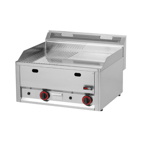 Płyta grillowa chromowana gazowa 12 kW, płyta gładka i ryflowana 480x970 mm, 990x600x290 mm | REDFOX, FTHRC 90 GL
