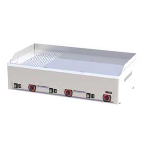 Płyta grillowa chromowana elektryczna 9 kW, płyta gładka i ryflowana 970x480 mm, 990x540x220 mm | REDFOX, FTHRC - 90 E