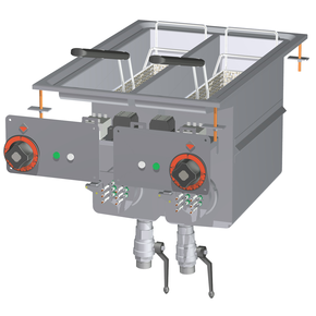 Frytownica elektryczna stołowa 2x 8 l, 2x6 kW, 400x600x460 mm | RM GASTRO, F2/8D - 74 ET