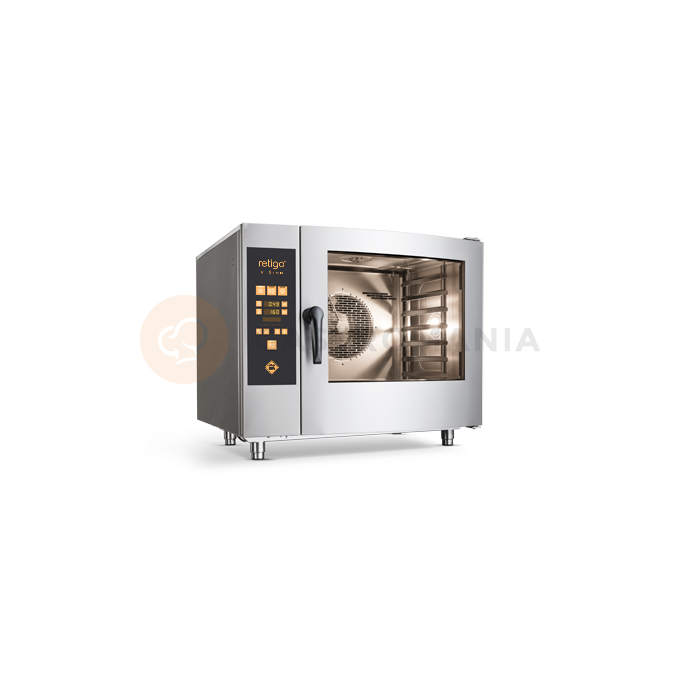Piec konwekcyjno-parowy iniekcyjny gazowy 6x GN 1/1 + 1x GN 1/1, 933x867x820 mm | RETIGO, Orange 611ign