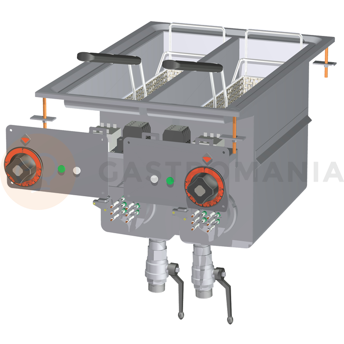 Frytownica elektryczna stołowa 2x 8 l, 2x6 kW, 400x600x460 mm | RM GASTRO, F2/8D - 74 ET
