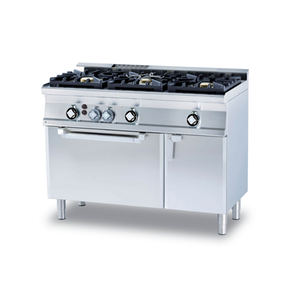 Kuchnia gazowa WOK z piekarnikiem 7+2x10 kW, 1200x600x900 mm | RM GASTRO, CF3 - 612 GV WOK