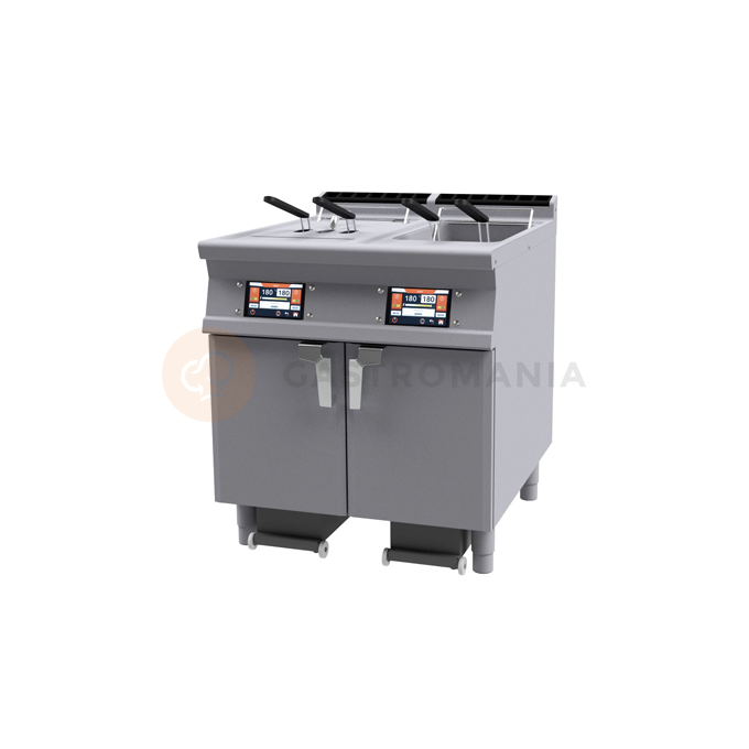 Frytownica elektryczna z funkcją czyszczenia i opróżniania zbiornika 2x 18 l, 32,4 kW, kosz 4x 135x290x150 mm, 800x700x900 mm | RM GASTRO, F2/18-78ETDP