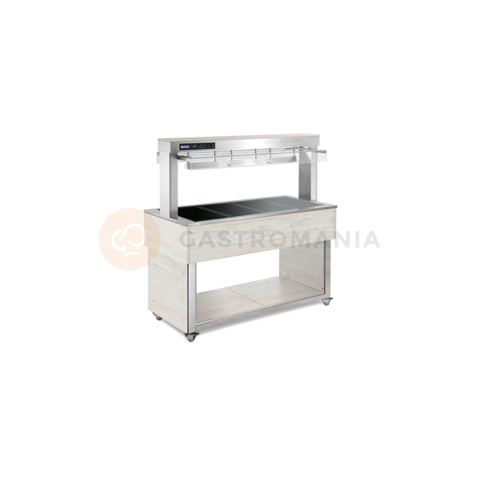 Witryna grzewcza szklana, sterowanie cyfrowe 1,6 kW, 4x GN 1/1, 1169x650x1448 mm | RM GASTRO, TR - brown+ 3 RAL