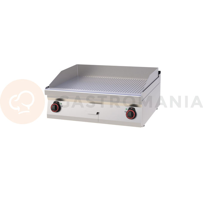 Płyta grillowa elektryczna 2x 4,5 kW, płyta grzewcza ryflowana i gładka 796x510 mm, 800x700x330 mm | REDFOX, FTHR 70/08 E