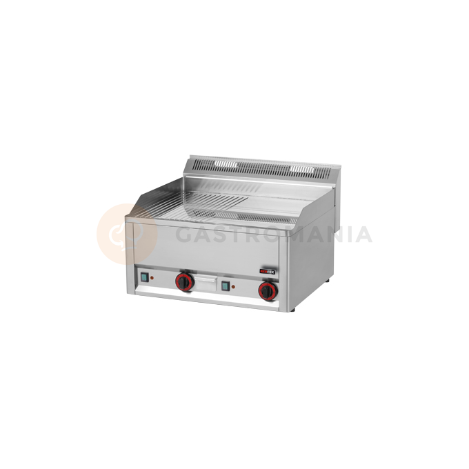Płyta grillowa elektryczna, płyta gładka 1/2 i ryflowana 1/2 chromowana 480x650 mm, 660x600x290 mm | REDFOX, FTHRC 60 EL