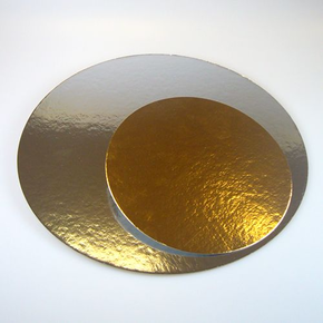 Podkład okrągły pod ciasto, śr 26 cm, 3 szt. srebrny / złoty | FUNCAKES, FC2626RD