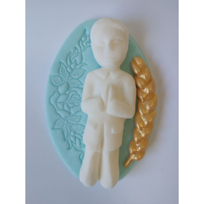 Dziecko komunijne z kłosem, chłopiec, figurka z cukru, 10,5 cm | MAGMART, T24/2-CH-1