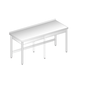 Stół przyścienny ze stali nierdzewnej 1000x600x850 mm | DORA METAL, DM-3100