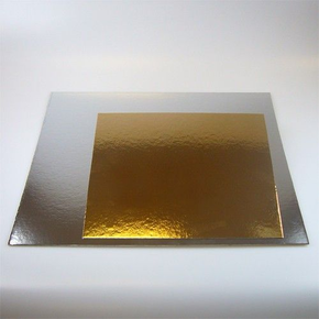 Podkład kwadratowy pod ciasto, 30 x 30 cm, 3 szt. srebrny / złoty | FUNCAKES, FC2730SQ