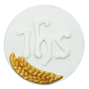 Hostia biała ze złotym kłosem, figurka z cukru, 7,5 cm | MAGMART, T26/N-K