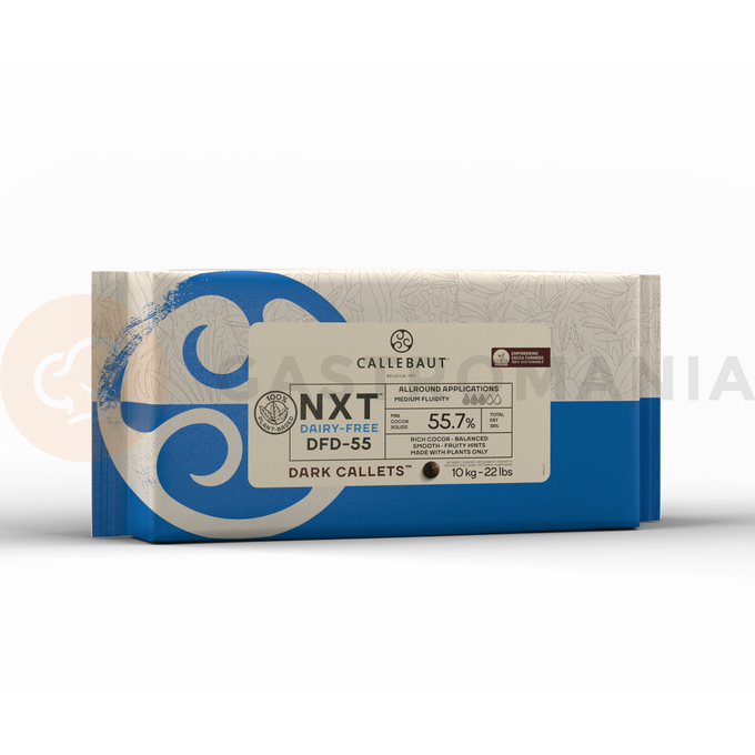 Bezmleczna, wegańska ciemna czekolada NXT Dairy-free 55,7%, torba 10 kg | CALLEBAUT, CHD-Q55-DFR-01B